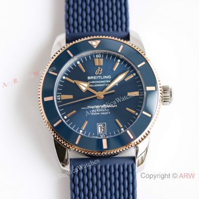 GF Breitling Superocean Heritage II Rose Gold&Blue Dial Rubber strap 42mm Swiss Grade